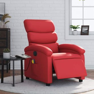vidaXL Vidaxl - Sill&oacute;n De Masaje Reclinable El&eacute;ctrico De Cuero Artificial Rojo