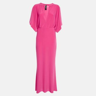 Norma Kamali Pink Stretch Jersey Obie Maxi Dress