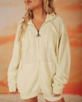 Boys Lie Butter Me Up Harley Zip-Up Hoodie In Yellow