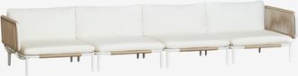 Sklum Conjunto De Jard&iacute;n Con Sof&aacute; Modular De 4 Piezas Con 2 M&oacute;dulos Esquineros En Acero Roubly Sklum