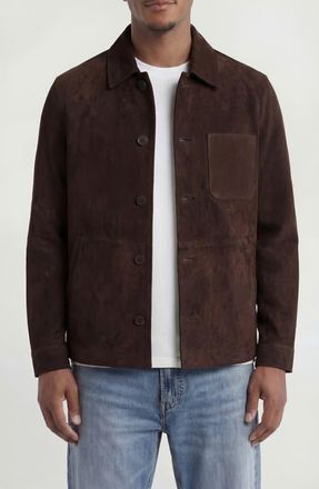 Bagatelle Genuine Suede Barn Jacket in Chocolate at Nordstrom, Size Large