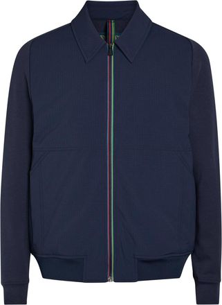 Paul Smith Mixed Media Quilted Shell and Jersey Jacket - Navy - XL