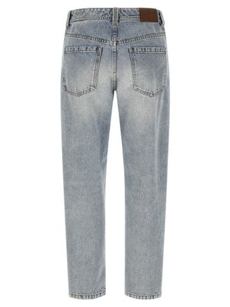 Brunello Cucinelli Womens Blue Cotton Tapered Jeans Clothing
