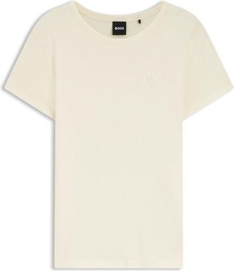 BOSS Slim-fit T-shirt in a cotton-silk blend with an embroidered logo