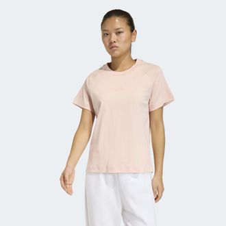 adidas T-Shirt ADIDAS SPORTSWEAR SOFT LUXUS, Damen, Gr. XXL, blush pink, Obermaterial: 100% Baumwolle, Rundhals, Shirts T-Shirt