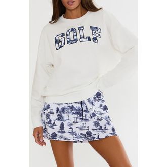Beach Riot Devyn Graphic Oversized Sweatshirt in Evening Golf Toile at Nordstrom, Size X-Small