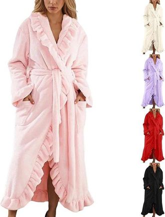 OEM Bata De Mujer, Larga De Lana, Bata Gruesa Con Capucha, Bata Informal Para Oto&ntilde;o E Invierno, Pijama C&aacute;lido Y Suave, Talla M