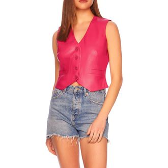 Susana Monaco Faux Leather Vest in Azalea at Nordstrom Rack, Size X-Small