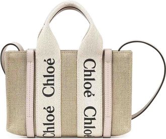 Chloé Mini Woody Linen Tote Bag
