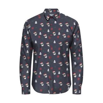 Only & Sons slim casual overhemd grijs