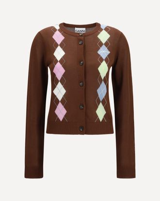Ganni Diamond-pattern Cardigan Female XS