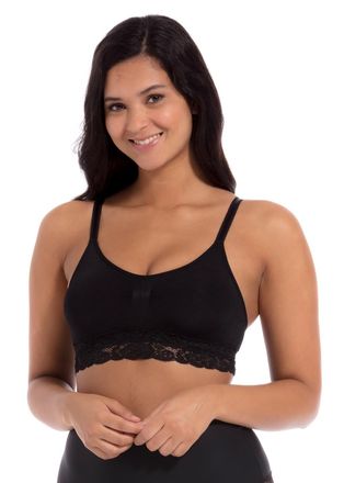 Magic Bodyfashion Bustier MAGIC BODYFASHION, Damen, Gr. XXL, N-Gr, schwarz (schwarz lace), Obermaterial: 93% Polyamid, 7% Elasthan, BHs Bustier, Weiche Spitze unterhalb