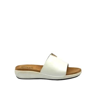Ex&eacute; Womens Low Wedge Mule In White