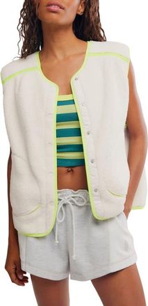 Free People FP Movement Mountain High Water Resistant Vest in Ivory at Nordstrom, Size X-Small