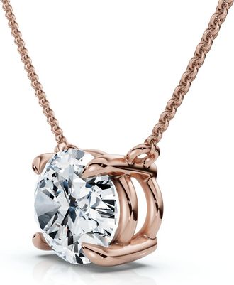 Pompeii3 Certified 2Ct Diamond Oval Solitaire Pendant 14k Gold 18 Womens Chain Lab Grown