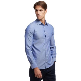 Brooks Brothers Soho Extra-slim Fit Non-Iron Dress Shirt - Heren - Zakelijke Overhemden - Blauw - S - Katoen - Overhemden