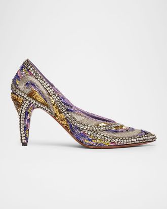 Versace 90mm Embellished Satin Pumps