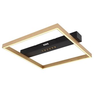 Netlighting Luffy 40cm Semi Flush Ceiling Light Matt Black Square LED 3000K