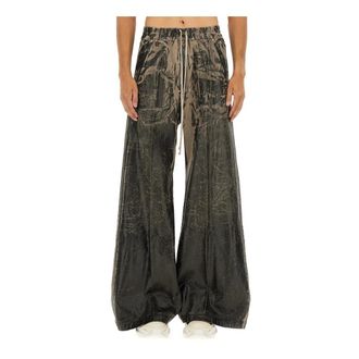 Rick Owens Geth Belas Trousers - male - Rick Owens - Wide Trousers - Black - L - Trousers
