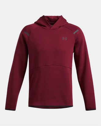 Under Armour Mens Hooded Neck Raglan Sleeve Fleece Hoody in Red - Size X-Large