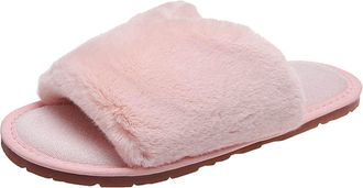 Generic Slippers Womens Plush Pink - Slippers Womens Winter Plush Slippers Warm Non-Slip - Heart-Shaped Plus Size Warm Shoes Cosy Fluffy Slippers Home Non-Sli