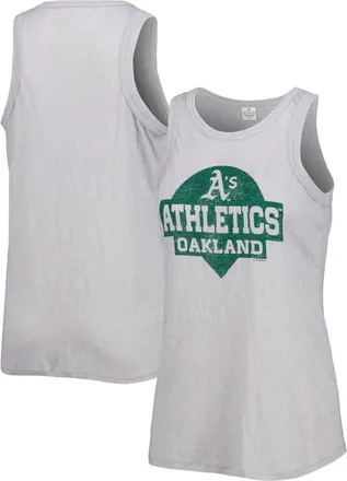 Soft As A Grape Womens Soft as a Grape Gray Oakland Athletics Tri-Blend Tank Top at Nordstrom, Size Medium