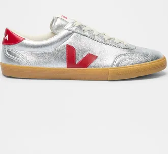 Veja Volley Low-Top Metallic Leather Sneakers