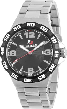 Calibre Mens Lancer Swiss Made Movement Watch Silver Stainless steel Black L3 Dial - One Size