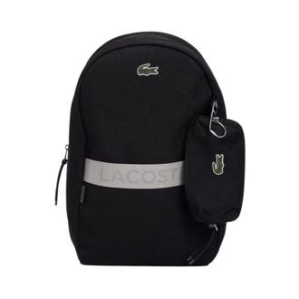 Lacoste Tassen, unisex, Zwart, ONE Size, Polyester, Rugzak met logo-applicatie