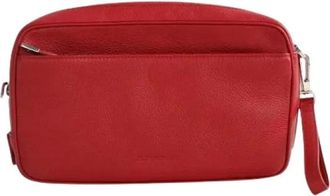 Dior Pre-owned Clutches, male, Red, Size: ONE SIZE Pre-owned Sac Homme Leather Clutch
