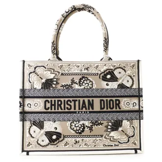 Dior Beige White Canvas Tote Bag (Pre-Owned)