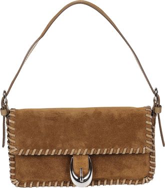 Staud Harlow Brown Whipstitch Shoulder Bag