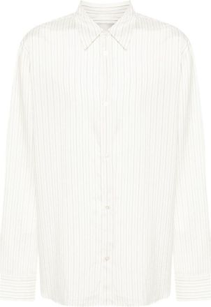 STUDIO NICHOLSON striped silk shirt - men - Silk/Cotton - S - White