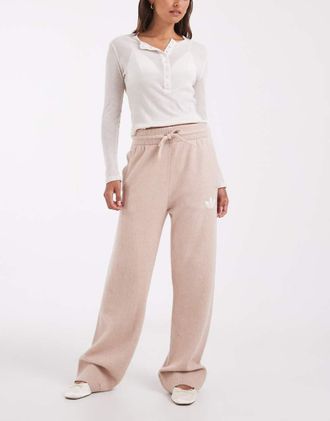 adidas Originals pantaloni in maglia taupe-Bianco