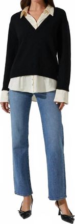 Astr Jianna Layered Sweater In Black Cream