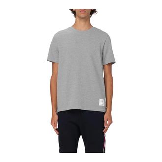 Thom Browne T-Shirts, male, Gray, XL, Crew Neck Short Sleeve Soft Cotton Everyday T-Shirt