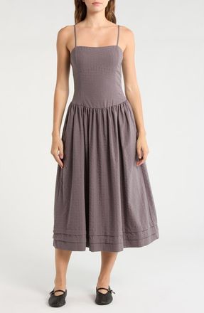 Rag & Bone Pricilla Cotton Seersucker Sundress in Dusty Mauve at Nordstrom Rack, Size 10
