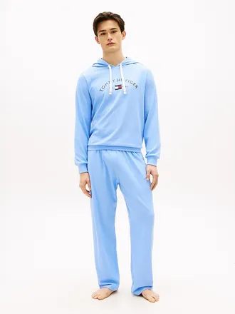 Tommy Hilfiger Mens Hilfiger Logo Pique Sleep Pant - Blue - XL