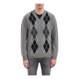 Paolo Pecora V-neck Knitwear, male, Gray, L, Turtleneck