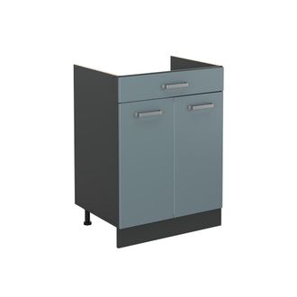 Vicco Mueble Bajo De Cocina R-line, Gris Azulado/antracita, 60 Cm Con Caj&oacute;n Sin Encimera, Vicco
