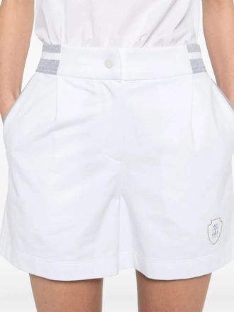 Brunello Cucinelli Womens Logo-Patch Track Shorts White Ss25 W