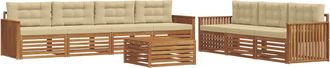 vidaXL Conjunto De Sof&aacute;s De Exterior 8 Uds. Natural Y Beige Vidaxl