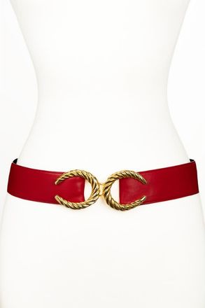 Raina CC Buckle Leather Belt in Red at Nordstrom, Size Medium/large