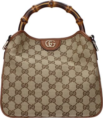 Gucci Donnas Borse Tessuto Beige/Marrone