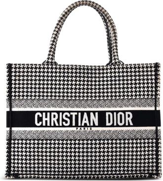 Dior Book Houndstooth Canvas Medium tote bag - Zwart