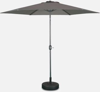 Sweeek Sweeek - Parasol Redondo 3m Con M&aacute;stil Central, Touquet, Gris, 294x294x243 Cm