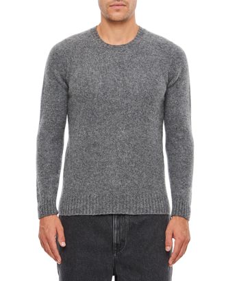 Drumohr Textured Knit Crewneck Sweater With Ribbed Details