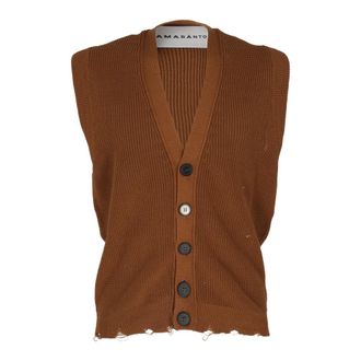 Amaranto Maglieria Senza Maniche - - Knitwear - Uomo - Marrone - L