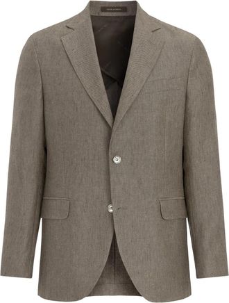 Oscar Jacobson Bruine Blazer Tailoring - Heren - Blazers - Bruin - 4XL - Jassen
