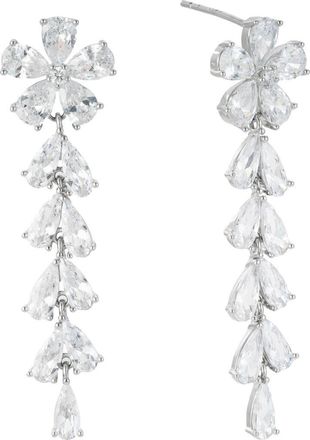 Untamed Petals Devotion Crystal Drop Earrings in Silver at Nordstrom